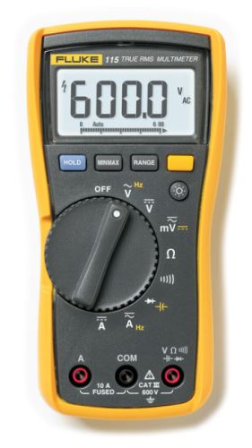 Fluke 115 multimetr True RMS (TRMS) LCD 6000, podsvícení, bargraf, kompaktní gumový kryt