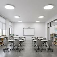 SOLIGHT WO28-W kulaté bílé stropní svítídlo montáž na povrch 48W, 4800lm, 60cm, s možností změny chromatičnosti (1)