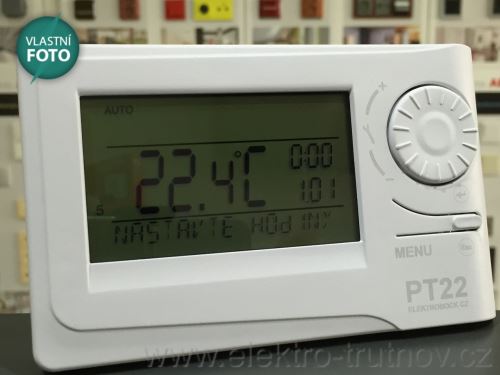 Elektrobock PT 22 týdenní termostat podsvícený digitální LCD,hystereze