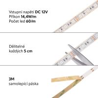RGB barevný LED pásek 12V 14,4W/m 60 LED/m zalitý IP68 5050 /TW3-300SMD/ (3)