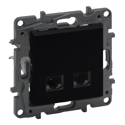 Legrand NILOÉ STEP zásuvka datová dvojitá RJ45 (CAT5E UTP) ČERNÁ /863560/