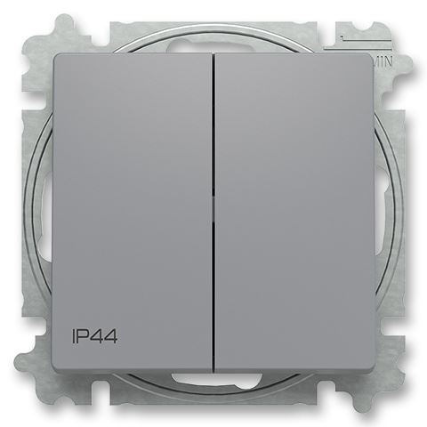 ABB 3559T-A52940 241 ZONI® s IP44 krytím, Přepínač dvojitý řazení č.6+6 ŠEDÁ