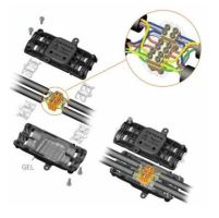 Eleman PAGURO 5660/4/55 spojka gelová odbočná pro 4 kabely o průřezu 5x1,5-2,5mm2 se svorkovnicí, IP68/1005628/ (2)