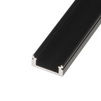 LED profil N8C černý nástěnný hliníkový profil pro LED pásek - Profil bez krytu 1m