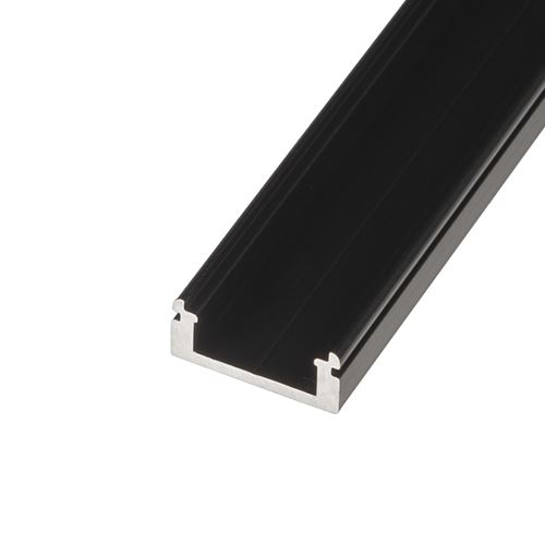 LED profil N8C černý nástěnný pro všechny LED pásky a jejich svítivosti - 1m 2m s krytem i bez
