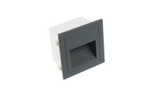 LED šedé orientační vestavné svítidlo vhodné ke schodům nebo do chodeb, 3W, IP65, 230V (1)