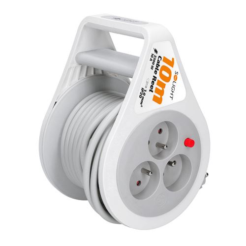 Solight PB25B prodlužovací kabel na bubnu 3zásuvka, 10m, 3x1mm2 PVC