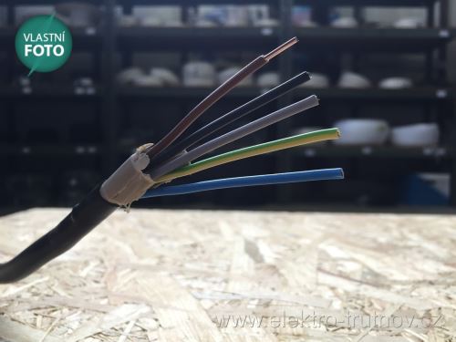 Kabel CYKY-J 5x1.5 (CYKY 5x1,5 C) přívodní kabel 400V 5 vodiču do 10A fialový pruh