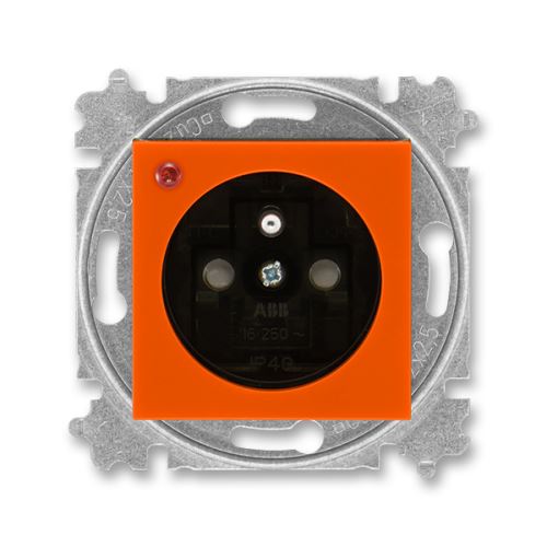ABB 5599H-A02357 66 Zásuvka jednonásobná, přepěťová ochrana LEVIT oranžová/kouřová černá