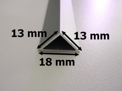 LED profil TRIANGEL pro chlazení LEDpásku bez difuzoru 1m i 2m