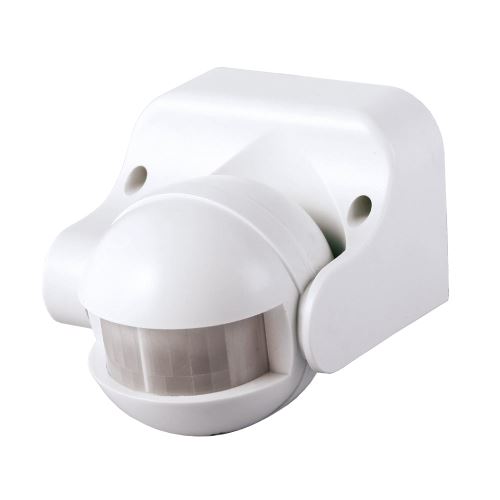 GETI GS1101 pohybové čidlo pro LED svítidla s rozptylem 180° přidělání  na stěnu v bílé barvě s dosahem až 12m IP44 230V 10s-7m