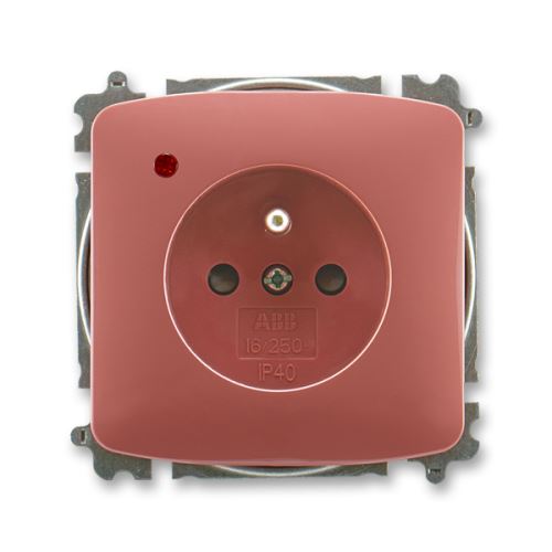 ABB 5599A-A02357 R2 Tango® Zásuvka jednonásobná s ochranným kolíkem, s clonkami, s ochranou před přepětím, vřesová červená