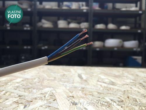 Kabel CYSY H05VV-F 3Gx0,75 bílá PVC izolace slaněné licny ohebný kabel