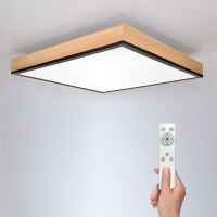 Solight LED WO802 čtvercové 40W stropní osvětlení s dálkovým ovládáním v dřevěném dekoru, 3000lm, 45x45cm (3)