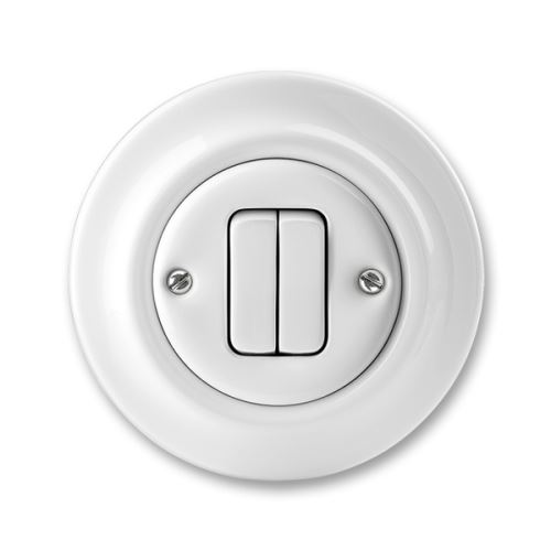 ABB 3559K-C05345 Decento® Přepínač lustrový č.5 bílá- porcelán