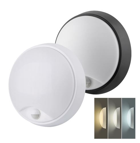 Solight WO780-2 LED venkovní osvětlení se senzorem, nastavitelná barva světla a příkonu, 1800lm, 22cm, 15/18/20W, Bílý a černý kryt